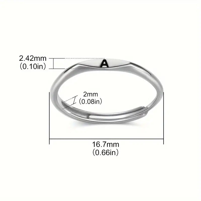 Initial Letter Pattern Thin Band Elegant Ring(BUY 1 GET 1 FREE)