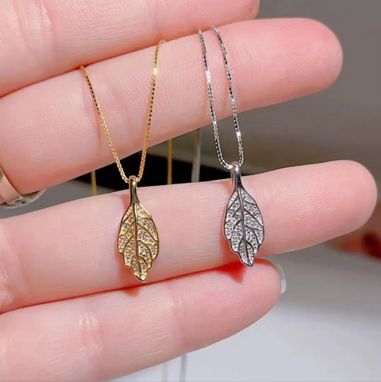 14K Gold Plated Leaf Shape Necklace Fashion Gift for Women