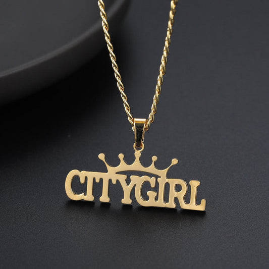 CUSTOMIZE CROWN NAME NECKLACE