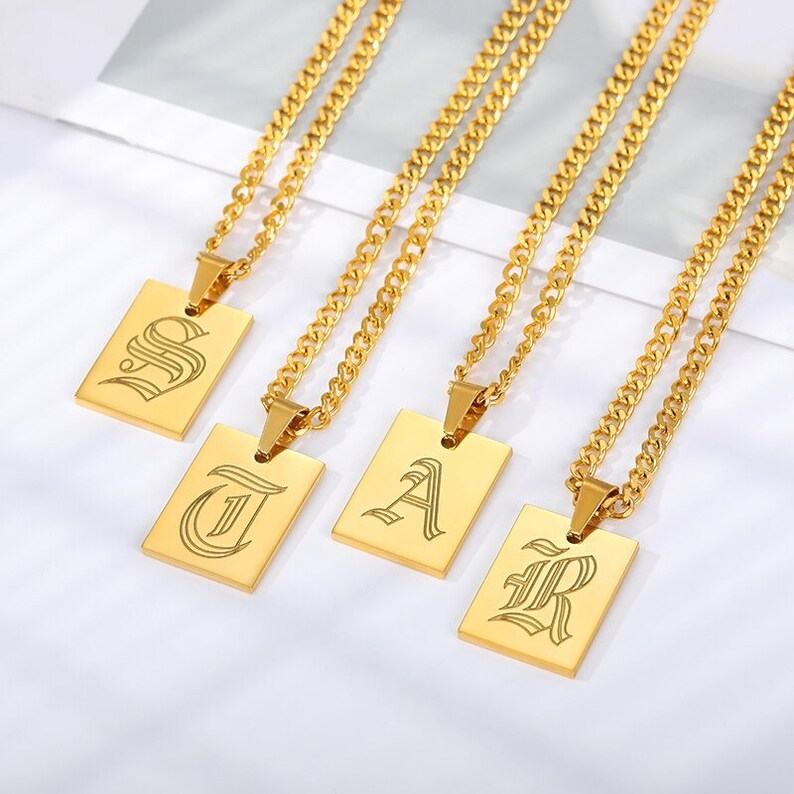 Initial Letter Pendant Necklace