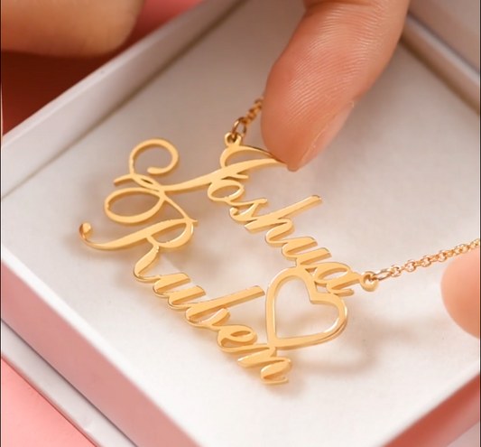 Side Heart Name Necklace