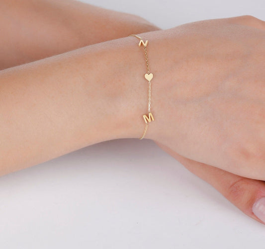 Gold Letter Bracelet - Custom Bracelet