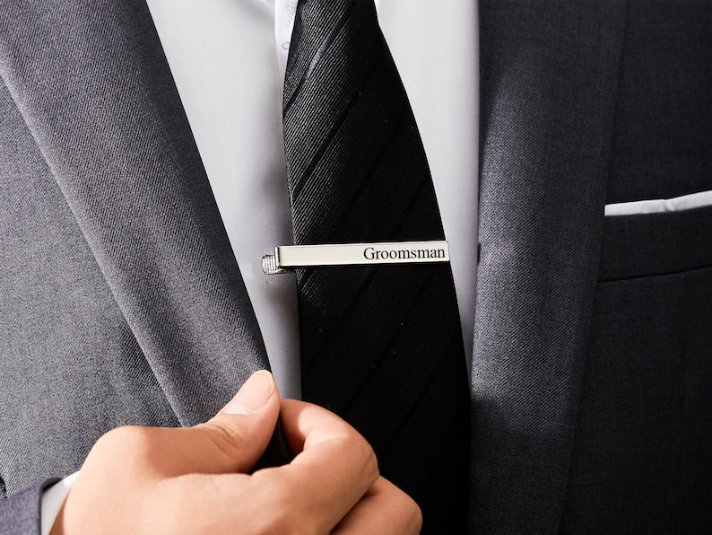 Personalize Groomsman Tie Clip