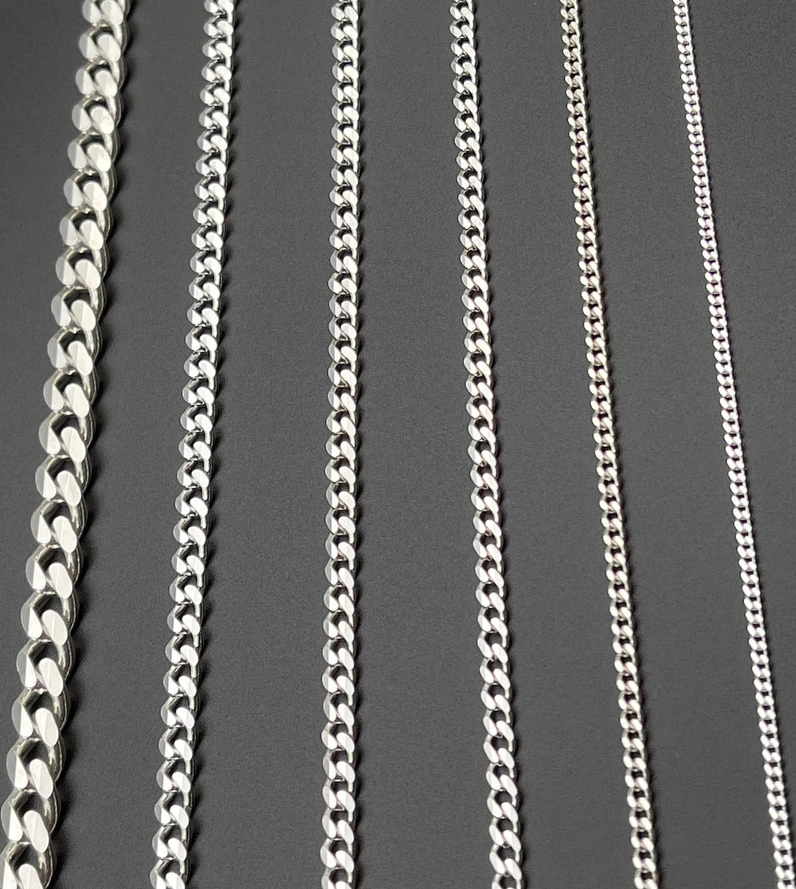 Solid 925 Sterling Silver Cuban Link Chains Men's Women's Curb Necklace