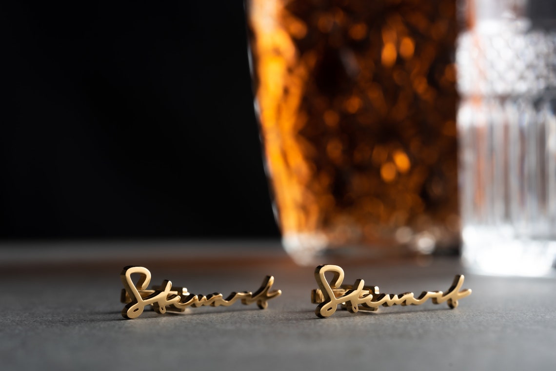 Customized Wedding Cufflinks - Personalized Groom