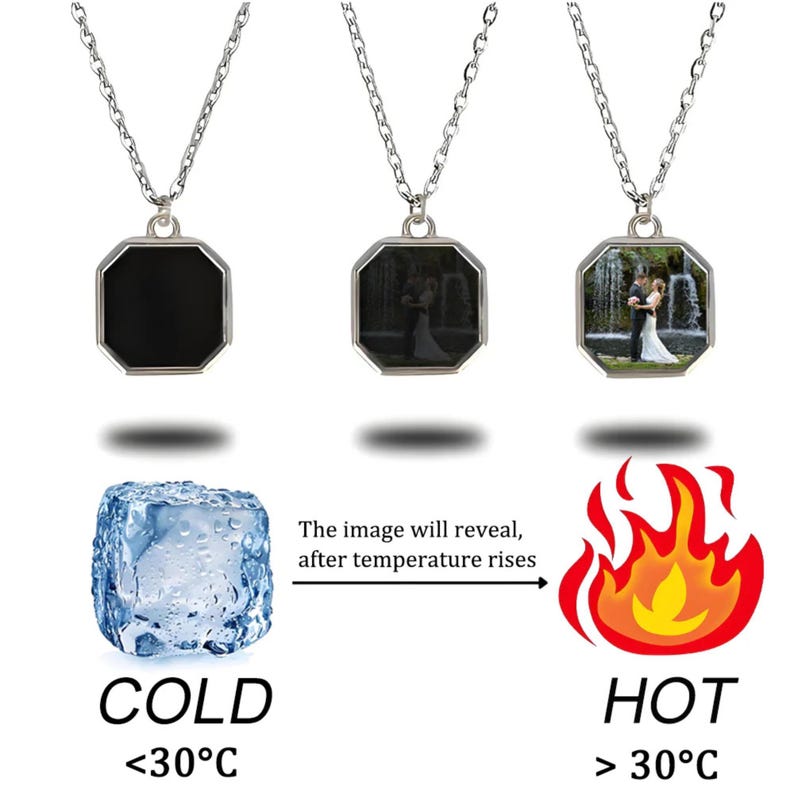 Heat-Activated Photo Necklace, Hidden Your Photo