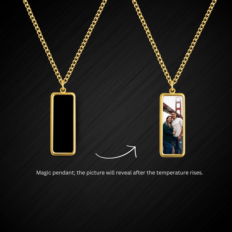 Heat-Activated Photo Necklace, Hidden Your Photo