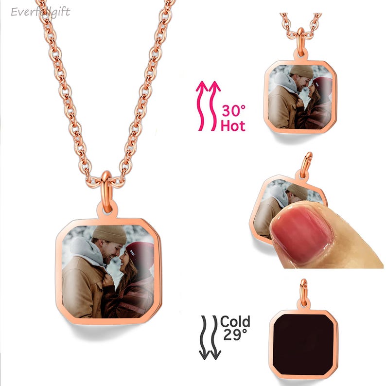 Heat-Activated Photo Necklace, Hidden Your Photo