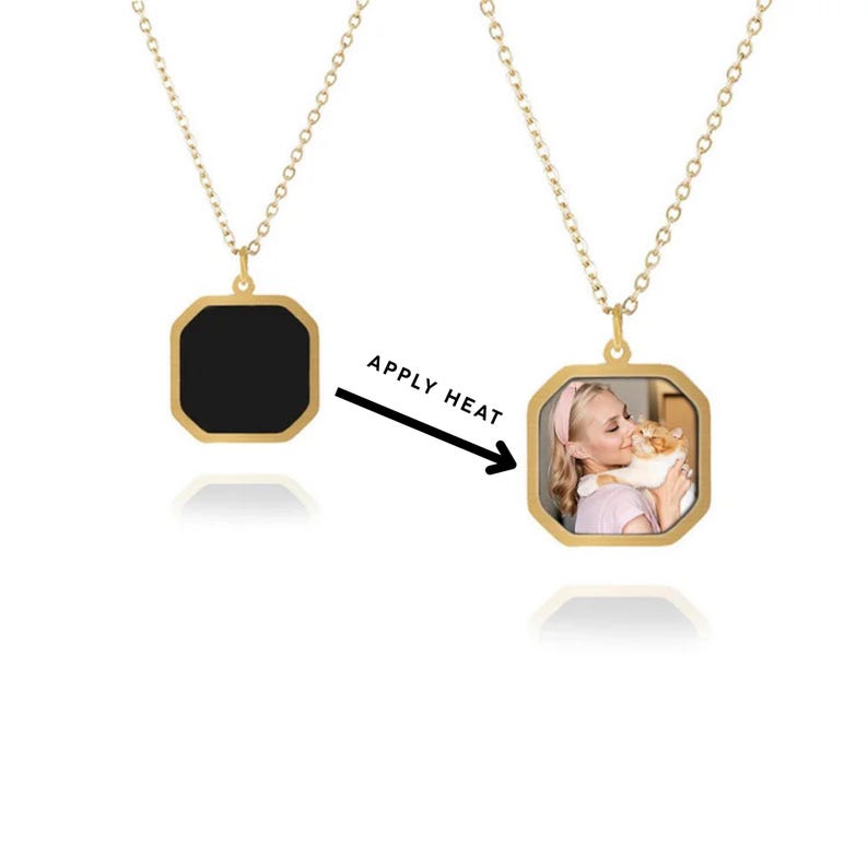 Heat-Activated Photo Necklace, Hidden Your Photo