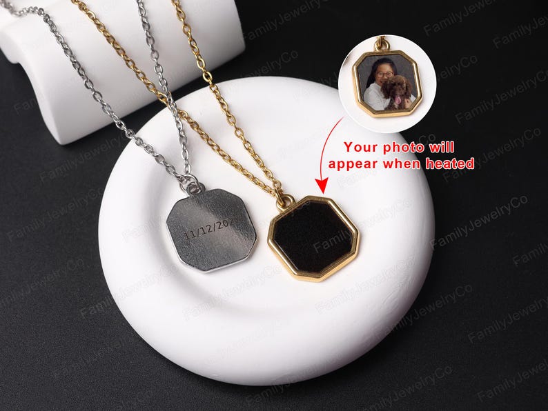 Heat-Activated Photo Necklace, Hidden Your Photo