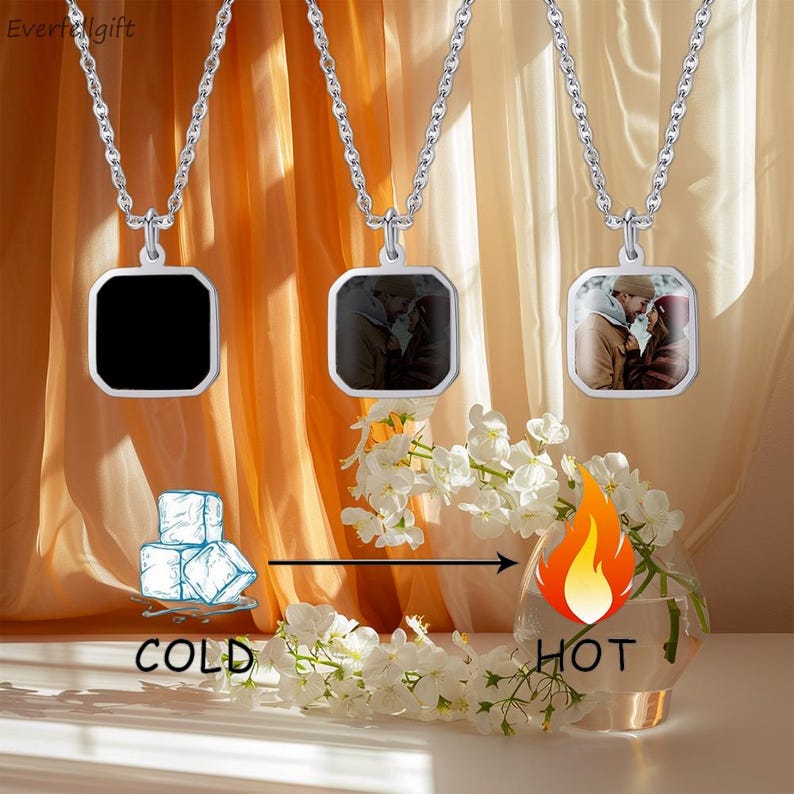 Heat-Activated Photo Necklace, Hidden Your Photo