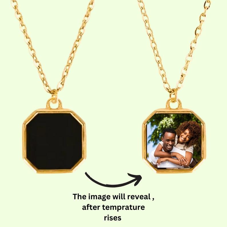 Heat-Activated Photo Necklace, Hidden Your Photo