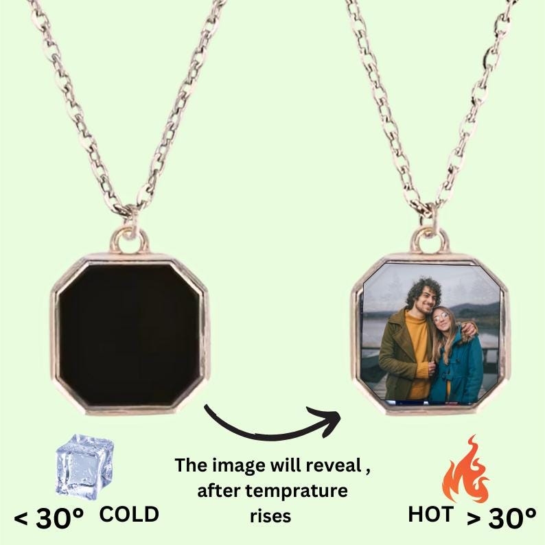 Heat-Activated Photo Necklace, Hidden Your Photo