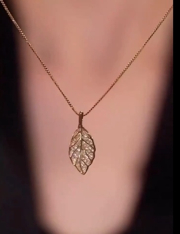 14K Gold Plated Leaf Shape Necklace Fashion Gift for Women