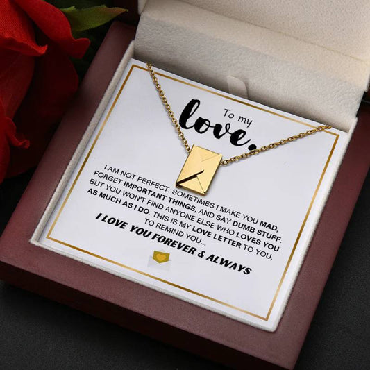 Secret Message, Envelope Necklace Love Letter